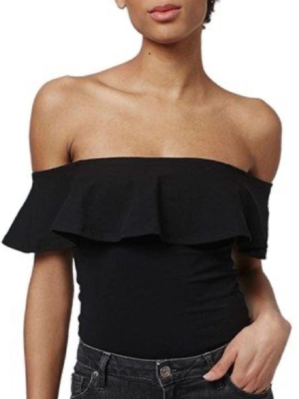 Topshop Ruffle Off the Shoulder Bodysuit